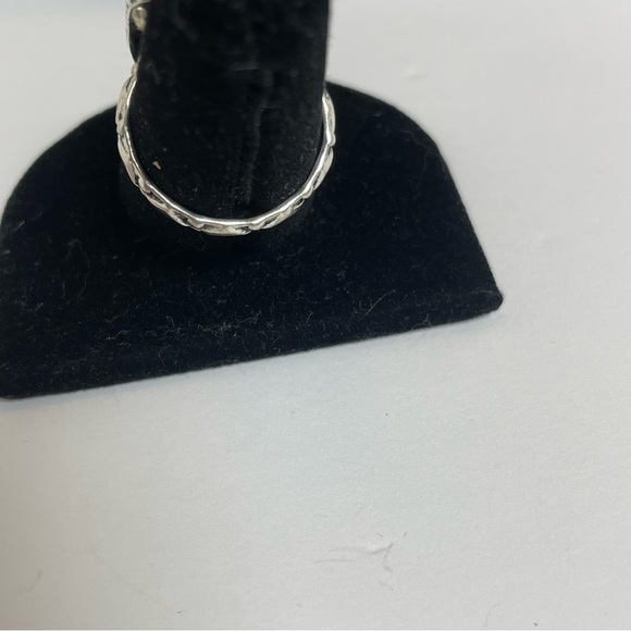 Silver Tone Gray Labrodite Stone Ring Size 8 - Picture 5 of 8